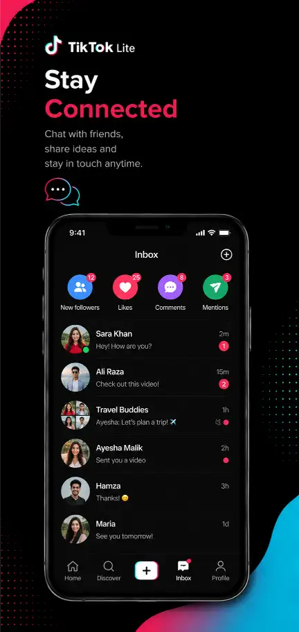 TikTok Lite APK Latest Version Download for Android 6 screenshot image of tiktok lite apk stay connected